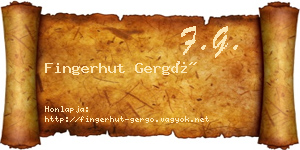 Fingerhut Gergő névjegykártya